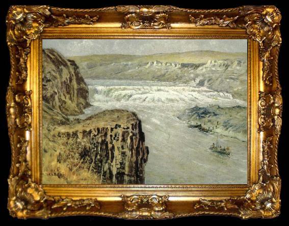 framed  unknow artist Lewis and Clark at the Great falls of the missouri, ta009-2
